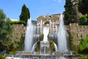 Hadrian's villa, Tivoli town, Villa d'Este and gardens